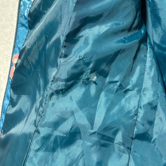 Matilda Jane Womens Large Winter Coat Floral Teal Hooded Break The Ice - Picture 6 of 7